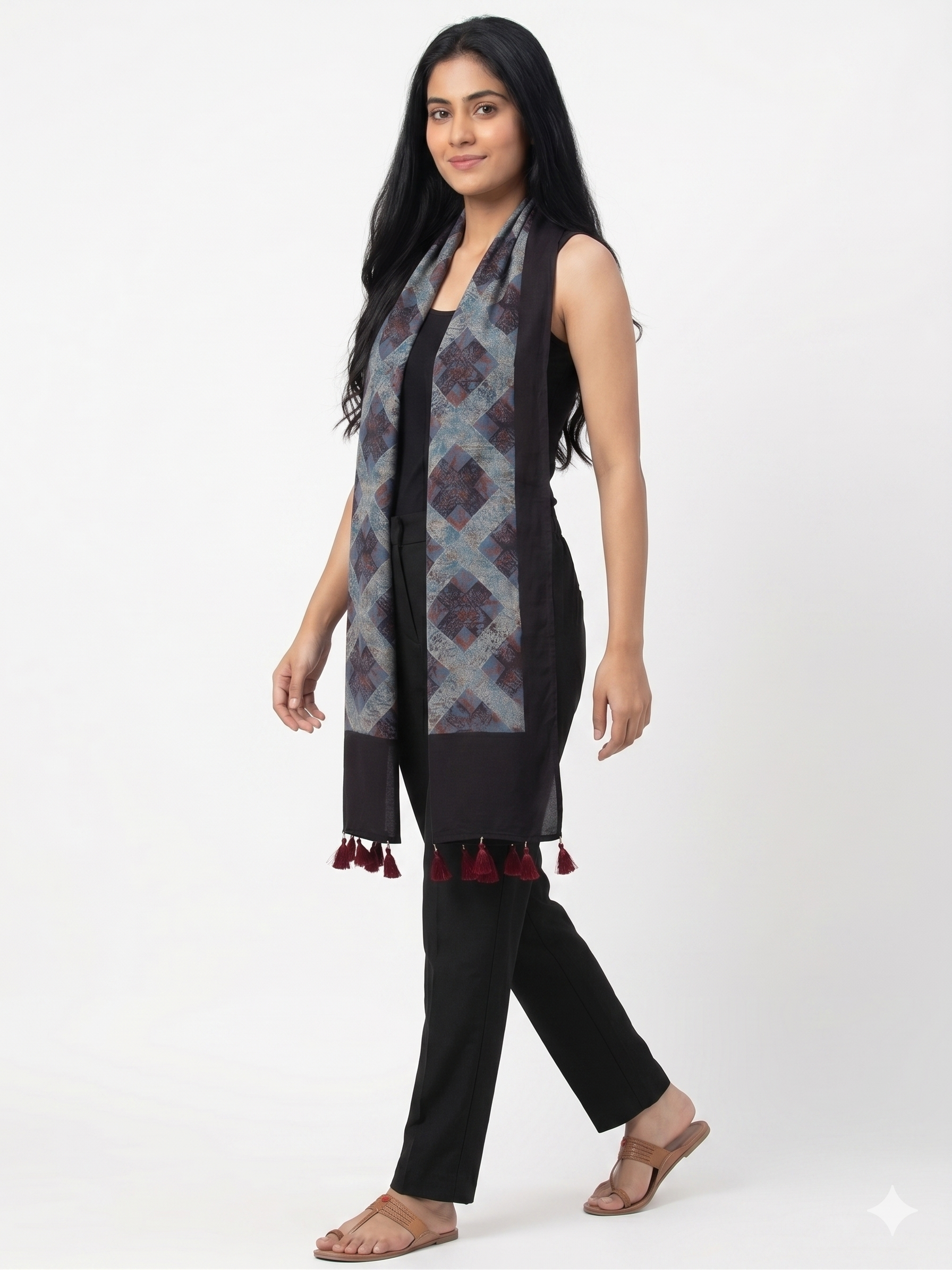 Printed Dupatta Black